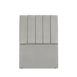 Cabeceira Estofada Solteiro Carla 90cm Suede Cinza Claro - 1