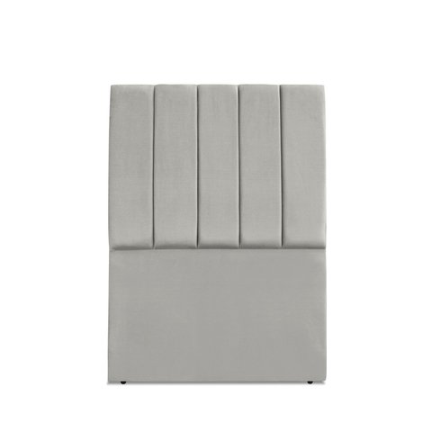Cabeceira Estofada Solteiro Carla 90cm Suede Cinza Claro