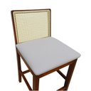 Ver imagem 7 de Banqueta Média com Telinha Pérola Madeira Maciça e Assento Estofado c/ 62cm Altura - Amêndoa Linho B