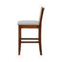 Ver imagem 6 de Banqueta Média com Telinha Pérola Madeira Maciça e Assento Estofado c/ 62cm Altura - Amêndoa Linho B