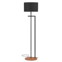 Ver imagem 1 de Luminaria Abajur de Chão Base Mdf Pes de Ferro Preto Cupula Preto Bivolt
