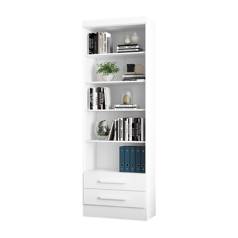 Estante Livreiro Multiuso Laura c/ 2 Gavetas Branco
