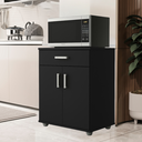 Ver imagem 1 de Armario de Cozinha Balcão Multiuso Organizador Mell Preto 2 Portas 1gaveta Aparador