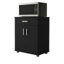 Ver imagem 3 de Armario de Cozinha Balcão Multiuso Organizador Mell Preto 2 Portas 1gaveta Aparador