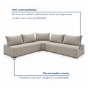 Ver imagem 7 de Sofá de Canto Modulado com Puff e Base Madeira Maciça 320CMX270CM Lisboa