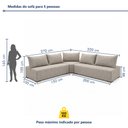 Ver imagem 4 de Sofá de Canto Modulado com Puff e Base Madeira Maciça 320CMX270CM Lisboa