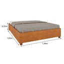 Ver imagem 5 de Conjunto Guarda Roupa Casal 6 Portas 8 Gavetas Puxador MDF Portugal e Cama Casal Monaco Marrom/Cinam