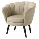 Ver imagem 1 de Poltrona Pétala Base em Linho:02-bege Pés Tabaco