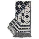 Ver imagem 2 de Manta Xale Sofá Decorativa Luxo Dupla Face Jacquard 1,40mx1,70m Istambul Azul Marinho