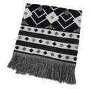 Ver imagem 1 de Manta Xale Sofá Decorativa Luxo Dupla Face Jacquard 1,40mx1,70m Istambul Azul Marinho