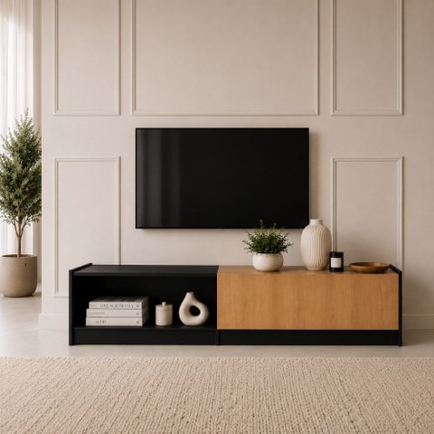 Rack TV 75 pol Module 180cm com Rodapé Byhouse