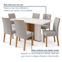 Ver imagem 6 de Conjunto Sala de Jantar 6 Lugares Quadrada Tampo MDF Mesa Astrid com Cadeiras Apogeu Cinza Amêndoa Clean/Off White/Mosaico Cinza