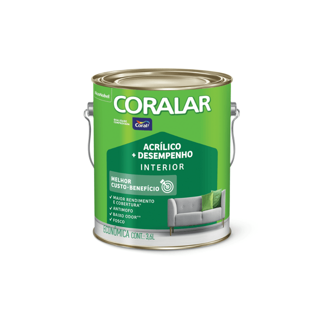 Tinta Acrílica Coralar 3,6 Coral:verde Limão