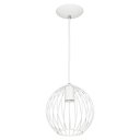 Ver imagem 3 de Kit 2 Lustres Pendente Esfera Bola Branco 18x19 cm