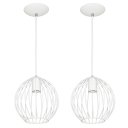 Ver imagem 1 de Kit 2 Lustres Pendente Esfera Bola Branco 18x19 cm
