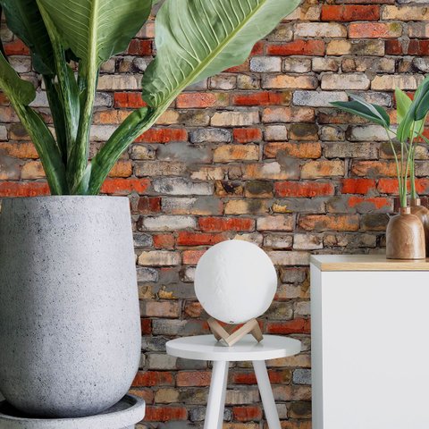 Papel de Parede Adesivo Tijolinho Rústico Construção 10m