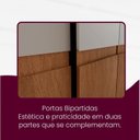 Ver mais imagens de Guarda-Roupa Casal MDF com 6 Portas e 4 Gavetas Napoli com Pés Marrom/Marromle/Off White