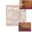 Ver imagem 4 de Guarda-Roupa Casal MDF com 6 Portas e 4 Gavetas Napoli com Pés Marrom/Marromle/Off White
