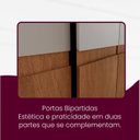 Ver mais imagens de Guarda-Roupa Casal MDF com 6 Portas e 4 Gavetas Napoli com Pés Marrom/Marromle/Off White