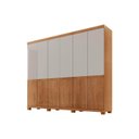 Ver imagem 2 de Guarda-Roupa Casal MDF com 6 Portas e 4 Gavetas Napoli com Pés Marrom/Marromle/Off White