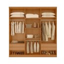 Ver imagem 5 de Guarda-Roupa Casal MDF com 6 Portas e 4 Gavetas Napoli com Pés Marrom/Marromle/Off White