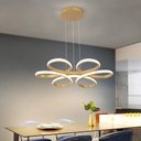 Ver imagem 1 de Lustre Pendente Led 45w Lumina Dourado Moderno com 3 Cores de Luz e Ajuste de Altura Bivolt