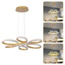 Ver imagem 5 de Lustre Pendente Led 45w Lumina Dourado Moderno com 3 Cores de Luz e Ajuste de Altura Bivolt