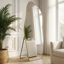 Espelho Grande Corpo Inteiro com Moldura Metal Orgânico Decorativo 170x70cm Luxo - 1