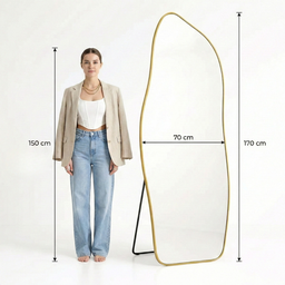 Espelho Grande Corpo Inteiro com Moldura Metal Orgânico Decorativo 170x70cm Luxo - 2