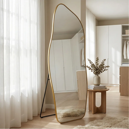 Espelho Grande Corpo Inteiro com Moldura Metal Orgânico Decorativo 170x70cm Luxo - 7