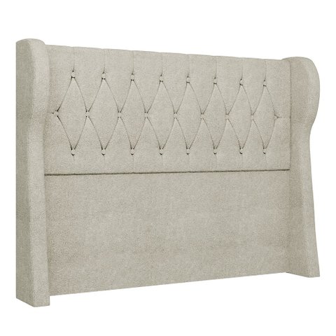 Cabeceira Casal King Cama Box 195cm Malva I02 Bouclê Bege - Mpozenato