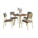 Ver imagem 1 de Conjunto Sala de Jantar 4 Cadeiras Jess Carraro Carvalho Dourado