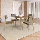 Ver imagem 4 de Conjunto Sala de Jantar 4 Cadeiras Jess Carraro Carvalho Dourado