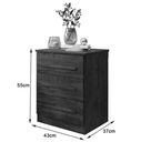 Ver imagem 2 de Mesa de Cabeceira Império 3 Gavetas Castanho - Benetil