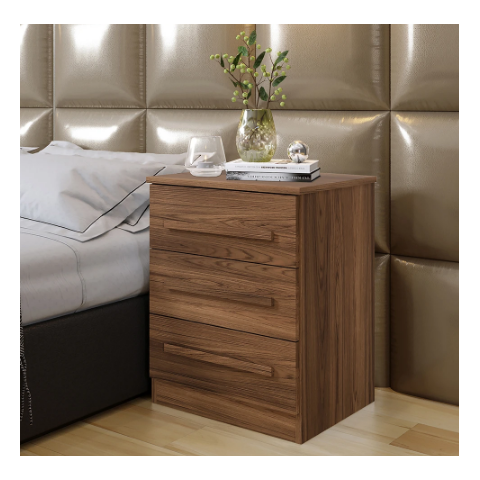 Mesa de Cabeceira Império 3 Gavetas Castanho - Benetil