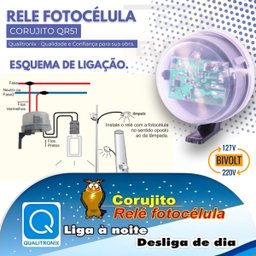 Relé Bivolt Fotocélula com Suporte Qr51 4 Fios Qualitronix - 4