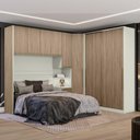 Ver imagem 1 de Quarto Modulado Seletto 8 Portas 6 Gavetas MDP 288cm Bege