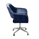 Ver imagem 3 de Poltrona Zara Giratória com Rodinhas Veludo Azul 210 Bella Decor