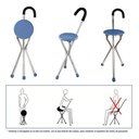 Ver imagem 3 de Bengala com Assento Banco 2 em 1 Apoio até 200kg Dobrável:azul