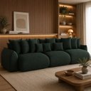 Ver imagem 1 de Sofá Retrátil 6 Lugares Linho Armani 2,90 Mts Oliva