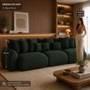 Ver imagem 6 de Sofá Retrátil 6 Lugares Linho Armani 2,90 Mts Oliva