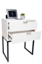 Ver imagem 3 de Mesa De Cabeceira Industrial Eco 50cm Com 2 Gavetas Base Preta- Enviamos Montado