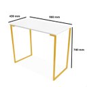 Ver imagem 7 de Mesa Salão Manicure Atendimento 900 Mm Dourado Tampo Branco