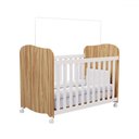 Ver imagem 2 de Berço Americano Uli com Rodízios 100% Mdf Branco Brilho/amêndoa - Móveis Peroba