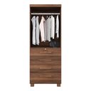 Ver imagem 3 de Guarda Roupa Camiseiro Solteiro New Maia 2 Portas 4 Gavetas Castanho Benetil Móveis