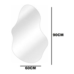 Espelho Orgânico Luxo Decorativo de Parede Quarto Sala Banheiro 90 X 60 Grande - 4