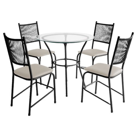 Conjunto Mesa com 4 Cadeiras Lugo para Cozinha ou Jantar