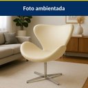 Ver imagem 2 de Poltrona Decorativa Swan para Sala de Estar Cor Pérola