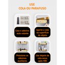 Ver imagem 3 de Suporte Organizador Multiuso 5 Ganchos Parede Cabideiro