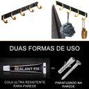 Ver imagem 6 de Suporte Organizador Multiuso 5 Ganchos Parede Cabideiro